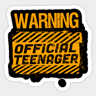 Warning Official Teenager Sticker